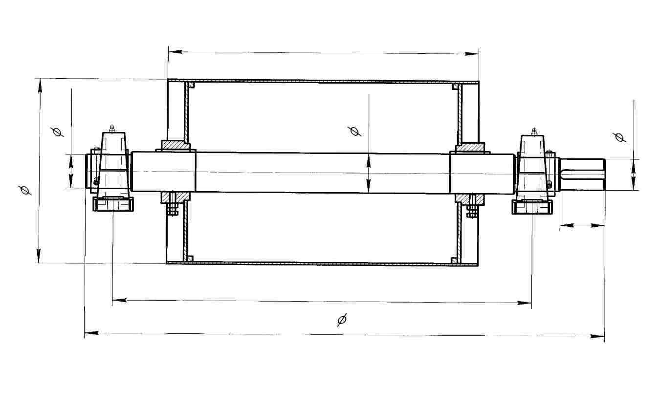 Чертеж приводного барабана ленточного конвейера