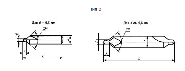 Центровочное сверло чертеж