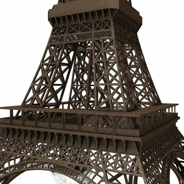 Металлическая Эйфелева башня сделанная с помощью лазерной резки.